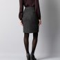 NWT Ann Taylor LOFT Black Brown Textured Pique Tweedy Pencil Skirt USD70 L 12 14