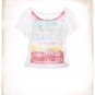 NWT Aerie Run for the Sun White Rainbow Sketch Sunset Soft Cropped T-Shirt Tee L