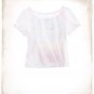 NWT Aerie Run for the Sun White Rainbow Sketch Sunset Soft Cropped T-Shirt Tee L