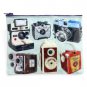 NWT Closeup-Ready Vintage Camera Print Cosmetics Makeup Travel Pencil Case Pouch