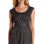 NWT Anne Klein AK Charcoal Gray Menswear Fitted Pleated Dress USD139 14 L Petite