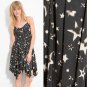 NWT Lush Starry Night Black Ivory Asymmetric Hanky Hem Printed Sundress XXS XS