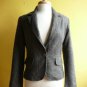 Dark Brown Chevron Weave Tweed Suit Jacket Blazer /w Detachable Black Lace M 8
