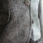 Dark Brown Chevron Weave Tweed Suit Jacket Blazer /w Detachable Black Lace M 8