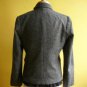 Dark Brown Chevron Weave Tweed Suit Jacket Blazer /w Detachable Black Lace M 8