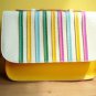 NWT Rainbow Bright Pebbled Faux Leather Mini Satchel / Clutch Bag - White Yellow