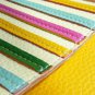NWT Rainbow Bright Pebbled Faux Leather Mini Satchel / Clutch Bag - White Yellow