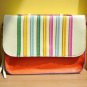 NWT Rainbow Bright Pebbled Faux Leather Mini Satchel / Clutch Bag - White Orange