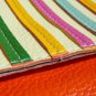 NWT Rainbow Bright Pebbled Faux Leather Mini Satchel / Clutch Bag - White Orange