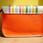 NWT Rainbow Bright Pebbled Faux Leather Mini Satchel / Clutch Bag - White Orange