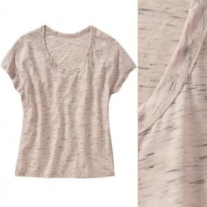NWT Old Navy Soft Beige Gray Black Space Dye Cap-Sleeve Top T-Shirt Tee USD25 S