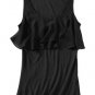 NWT Old Navy Dressy Black Soft Knit Tank Top /w Tiered Chiffon Ruffle USD25 XS