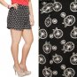 NWT Forever 21+ Black & White Bicycle Print Fluid Lightweight Summer Shorts XL