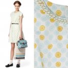 NWT Jason Wu Target Cream Yellow Blue Cycle Print Flutter Dress /w Pearls M 8