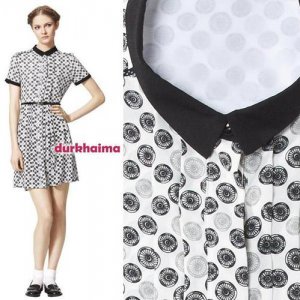 NWT Jason Wu for Target Cycle Wheel Dot Print Shirt Dress in Cream Gray Black XL