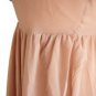 NWT Gorgeous Blush Rose Pink Silk Chiffon Cowlneck Flutter Dress Tulip Skirt S M