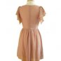 NWT Gorgeous Blush Rose Pink Silk Chiffon Cowlneck Flutter Dress Tulip Skirt S M