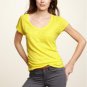 NWT Gap Bright Yellow Tri-blend Soft Slub Knit Scoopneck Raglan Tee T-Shirt M L