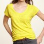 NWT Gap Bright Yellow Tri-blend Soft Slub Knit Scoopneck Raglan Tee T-Shirt M L