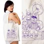 NWT American Apparel Sesame Street Campers Log Bull Denim Woven Cotton Tote Bag