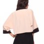 NWT Forever 21 Nude Beige Cropped Soft Blazer Jacket /w Black Contrast Trim M L