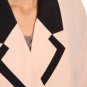 NWT Forever 21 Nude Beige Cropped Soft Blazer Jacket /w Black Contrast Trim M L