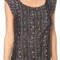 NWT Forever 21 Tiered Floral Print Urban Chic Blouse Top - Charcoal Gray Cream M