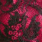 NWT Dainty Cherry Red Satin & Black Floral Lace Dress /w 3/4 Sleeves XXS XS 0