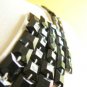 NWT White Balloon Sleeved Sheath Dress /w Black Faux Jewel Embellished Neck S