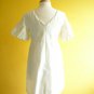 NWT White Balloon Sleeved Sheath Dress /w Black Faux Jewel Embellished Neck S