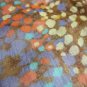 Painterly Gold Orange Blue Purple Chiffon Tunic Blouse Top Black Lace Trim XS 2