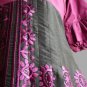 Stunning Plum Purple & Black Embroidered Paisley 3/4 Sleeve Empire Dress S M
