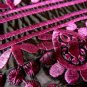 Stunning Plum Purple & Black Embroidered Paisley 3/4 Sleeve Empire Dress S M
