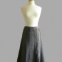 Smart Black White Panelled Tweed & Faux Suede Midi Swing Work Office Skirt XS S