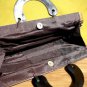 Unique Bamboo Twig Wooden Handcrafted Artisan Sushi Roll Bag in Contrast Browns