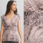 NWT Banana Republic Animal Print Mauve Pink & Gray Pleated Blouse Top USD80 S 4