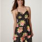 NWT AE Black Red Yellow Sweetheart Floral Print Swingy Tiered Sundress USD45 S 6