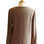 NWOT Taupe Stone Gray Soft Tiered Pleated Fall Winter Long-Sleeved Blouse M L