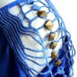 NWOT Electric Blue Stretch Tunic Top Dress /w Cutout Lace Stud Net Sleeves S M