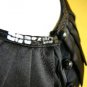 NWOT Bysi Black Sequin Border Pleated Collar Mod Satin Straight Shift Dress S M