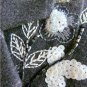NWOT Biba Charcoal Gray Checked Wool Jacket Embroidered Beaded Flowers UK12 M 8