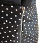 Little Match Girl Silky Black Twofer Dress White Polka Dot Print Zip Skirt S M