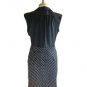 Little Match Girl Silky Black Twofer Dress White Polka Dot Print Zip Skirt S M