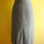Classic Chic Dove Gray Pleated Wool Felt Slim A-Line Midi Fall Winter Skirt XS S