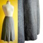 Classic Chic Dove Gray Pleated Wool Felt Slim A-Line Midi Fall Winter Skirt XS S