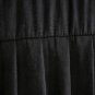 Black Orange Purple Colorblock Scoopneck Puff-Sleeved Pleated Day Dress XXS XS