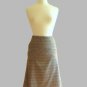 Allure Noir Brown Pink Plaid Tartan Panelled Tailored Bell Flare Work Skirt XS S