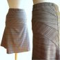 Allure Noir Brown Pink Plaid Tartan Panelled Tailored Bell Flare Work Skirt XS S