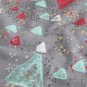 NWT Aerie Smoky Gray Red Green White Triangle Print Cropped T-Shirt Tee XL