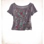 NWT Aerie Smoky Gray Red Green White Triangle Print Cropped T-Shirt Tee XL